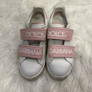 Dolce & Gabbana Pink and White Sneakers size 40